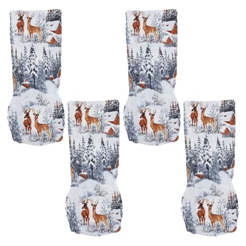 VICASKY 4 Stück Stretchhussen Elastische Stuhlbezüge für Esszimmerstühle Abnehmbar Waschbar Kratzfest Rutschfest Strapazierfähig Passend für Küchensessel und Gartenstühle von VICASKY