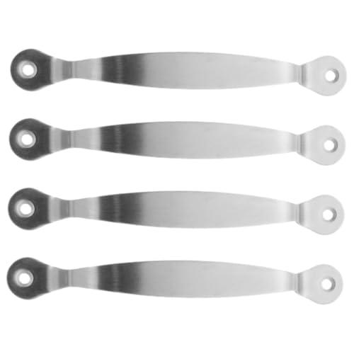 VICASKY 4 Stück Teiliges Edelstahl Türgriff Langlebige Gebogene Schrank und Schubladengriffe Einfache Montage Vielseitig für Kommoden Fenster Holztüren Modernes Möbelzubehör von VICASKY