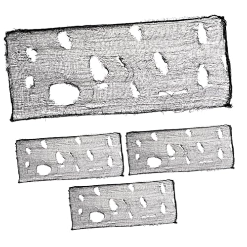 VICASKY 4 Stück Teiliges Halloween Dekostoff Schwarze Gruselige Mullstoff für Fenster Outdoor Partydekoration und Haunted House DIY Horror Atmosphäre VICASKY 4 Stück Teiliges Halloween Dekostoff Schwarze Gruselige Mullstoff für Fenster Outdoor Partydekoration und Haunted House DIY Horror Atmosphäre von VICASKY