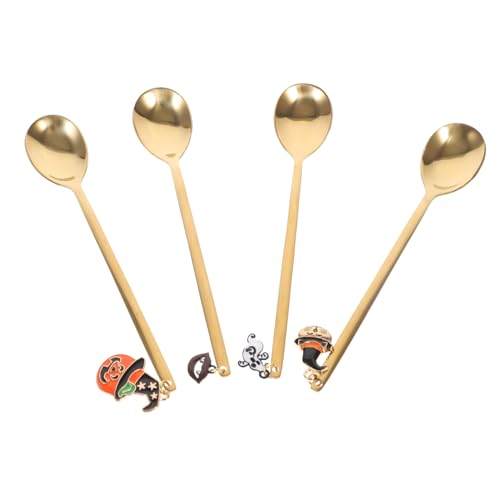 VICASKY 4 Stück Teiliges Halloween Kaffeelöffel aus Edelstahl mit Kürbis-motiv Vielseitig Einsetzbar zum Dessert Genießen Kaffee Umrühren und Partygeschirr Komfortabel und Robust für Haus VICASKY 4 Stück Teiliges Halloween Kaffeelöffel aus Edelstahl mit Kürbis-motiv Vielseitig Einsetzbar zum Dessert Genießen Kaffee Umrühren und Partygeschirr Komfortabel und Robust für Haus von VICASKY