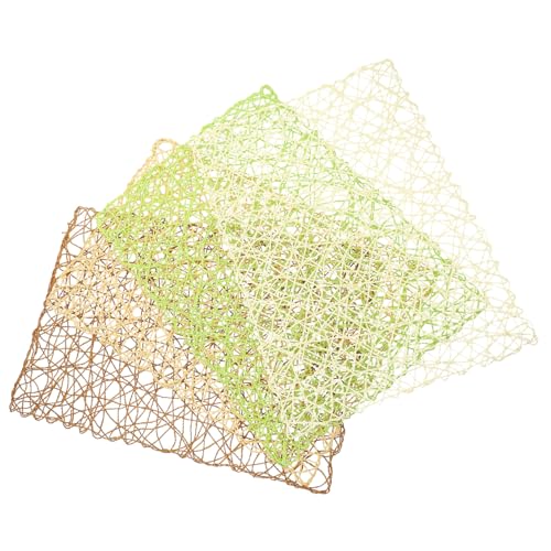 VICASKY 4 Stück Teiliges Handgefertigtes Platzset aus Papiergeflochtenem Material Hitzebeständiger Untersetzer für Haushalt Rustikales Tischdekor Geeignet für Wohnzimmer und Esszimmer von VICASKY