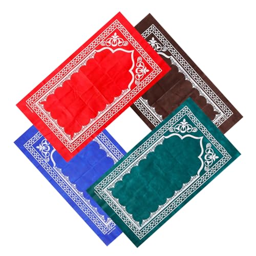 VICASKY 4 Stück Teiliges Islamischer Gebetsteppich Tragbare Gebetsmatte für Eid Festival Robuste Oberfläche für Reisen Dekorativ und Praktisch von VICASKY
