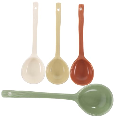 VICASKY 4 Stück Teiliges Keramik Suppenlöffel Multifunktionale Esslöffel in Braun Grün Apricot Ergonomisch Langlebig Hitzebeständig Modernes Design für Alltag und Festessen VICASKY 4 Stück Teiliges Keramik Suppenlöffel Multifunktionale Esslöffel in Braun Grün Apricot Ergonomisch Langlebig Hitzebeständig Modernes Design für Alltag und Festessen von VICASKY