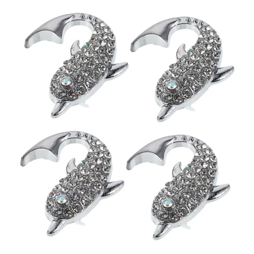 VICASKY 4 Stück Teiliges Kinderzimmer Türgriffe Delfinform aus Robustem Legierungs-material Ergonomisch Geformt Einfach zu Montieren Silberfarbene Kleiderschrankknöpfe für von VICASKY