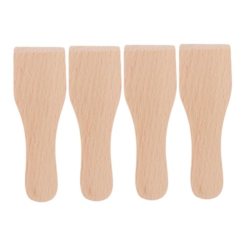 VICASKY 4 Stück Teiliges Kleines Buchenholz Butterspatel Set Glatte Holzspatel zum Streichen von Butter und Sahne Vielseitiger Küchenhelfer für Kochen Backen Grillen Ergonomisch und von VICASKY
