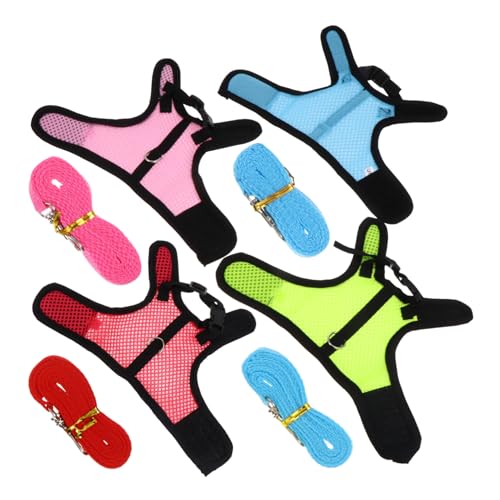 VICASKY 4 Stück Teiliges Kleintier Geschirr mit Leine Leichtes Sommer Westegeschirr für Kaninchen Meerschweinchen und Frettchen Atmungsaktiv Komfortabel für Outdoor VICASKY 4 Stück Teiliges Kleintier Geschirr mit Leine Leichtes Sommer Westegeschirr für Kaninchen Meerschweinchen und Frettchen Atmungsaktiv Komfortabel für Outdoor von VICASKY