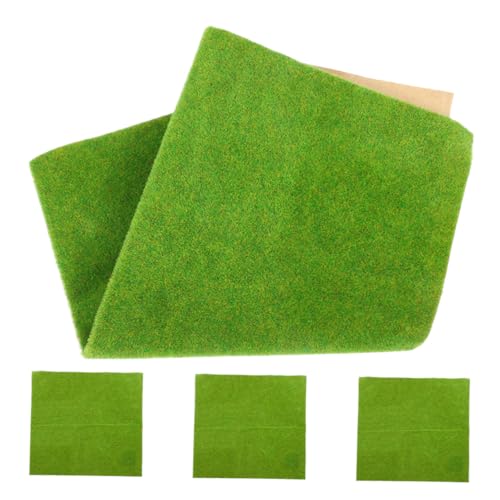 VICASKY 4 Stück Teiliges Realistisch Strukturierte Grasmatten für Modellbau Sandtisch Dekoration und DIY basteln Authentische Fake grasfläche Landschaften und Handwerksprojekte von VICASKY