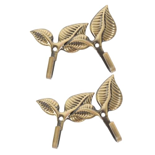 VICASKY 4 Stück Teiliges Retro Gusseisen Wandhaken Blattdesign Vintage Garderobenhaken aus Robustem Schmiedeeisen für Platzsparende Wandaufbewahrung von Kleidung und Taschen im von VICASKY