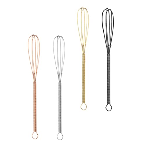VICASKY 4 Stück Teiliges Set Mini Schneebesen für Eier und Sahne Handmixer Verschiedenen Farben zum Mixen von Teig Getränken und von VICASKY