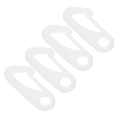 VICASKY 4 Stück Teiliges Weißer Haken Fahnenmast Zubehör Wetterfest Robuste Befestigungsklammern für Fahnen Outdoor und Indoor Geeignet von VICASKY