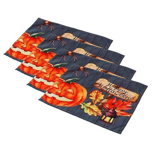 VICASKY 4stücke Kürbismuster Platzsets Waschbare Tischsets Für Halloween Hitzebeständig Und rutschfest Dekorative Tischauflagen Für Esstisch Und Küche Feste Und Besondere Anlässe VICASKY 4stücke Kürbismuster Platzsets Waschbare Tischsets Für Halloween Hitzebeständig Und rutschfest Dekorative Tischauflagen Für Esstisch Und Küche Feste Und Besondere Anlässe von VICASKY