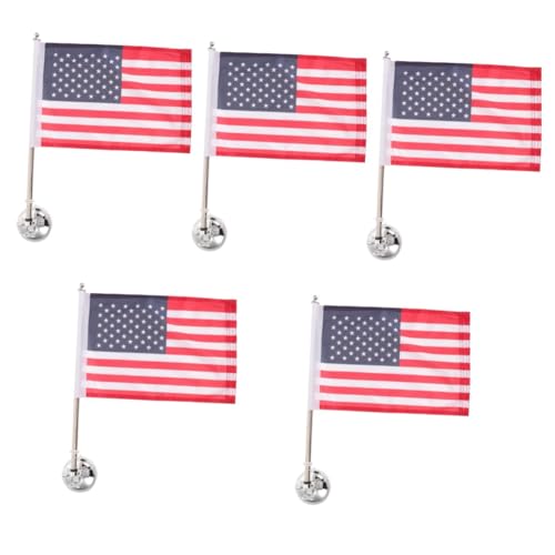 VICASKY 5 Sätze Verstellbarer Fahnenmasthalter mit Saugnapf Rostfreier Edelstahl Teleskop Fahnenmast Windfester Auto Flaggenhalter für Kfz Motorrad Outdoor Einsatz Ausziehbar für von VICASKY