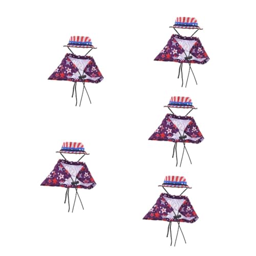 VICASKY 5 Sätze Verstellbares Hamsterhut und Sternen Umhang Leichtes Strapazierfähiges Haustier Accessoire für Kleintiere Komfortabel und Hautfreundlich für Dekoratives Kostümieren von von VICASKY