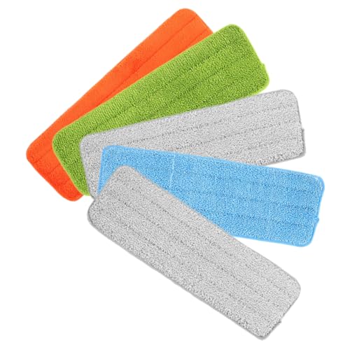 VICASKY 5 Stück Mop Pads Ersatz Wiederverwendbare Mikrofaser Wischmopp Bezüge Dicke und Absorbierende Bodenwischpads für Zuhause Büro Restaurant und von VICASKY