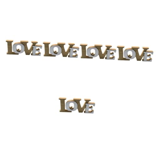 VICASKY 5 Stück Romantische Holz Dekoration Love Holzornament Valentinstag Deko Hochzeit Party Fotorequisite für Zuhause Garten Restaurant VICASKY 5 Stück Romantische Holz Dekoration Love Holzornament Valentinstag Deko Hochzeit Party Fotorequisite für Zuhause Garten Restaurant von VICASKY
