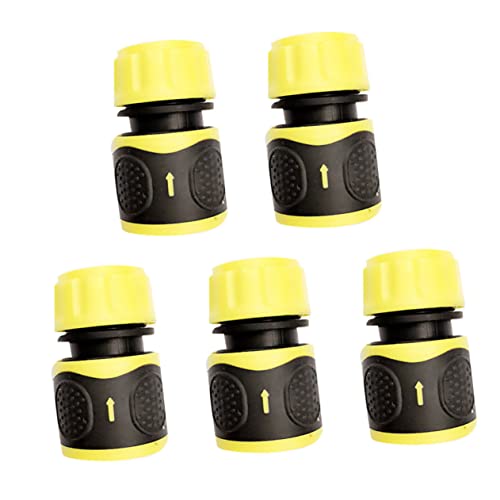 VICASKY 5 Stück Teiliges Gartenschlauchverbinder Wasserschlauch Schnellkupplung Gelb Einfache Installation Langlebig Dichtend Kompatibel mit Sprühdüsen und Gartenbewässerung von VICASKY