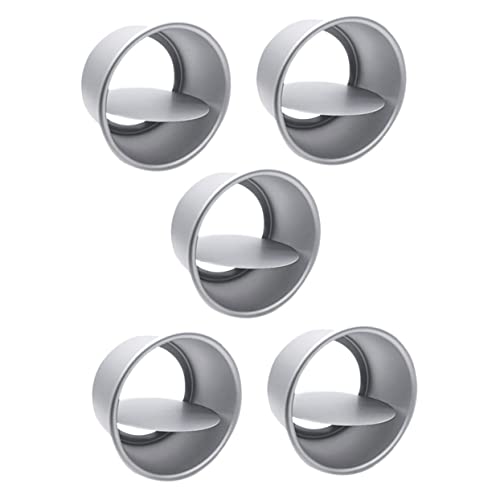 VICASKY 5 Stück Teiliges Kuchenform Set aus Langlebiger Aluminiumlegierung Runde Backformen mit Abnehmbarem Boden Antihaftbeschichtet für Käsekuchen und Mousse Desserts Geeignet für Profi von VICASKY
