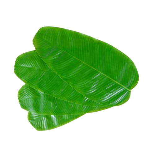 VICASKY 5 Stück Teiliges Künstliches Bananenblatt Tischset aus Hochwertigem Stoff Realistische Grüne Blattform Tropisches Party Dekor für Hawaii Luau und Dschungel Mottopartys Vielseitig von VICASKY