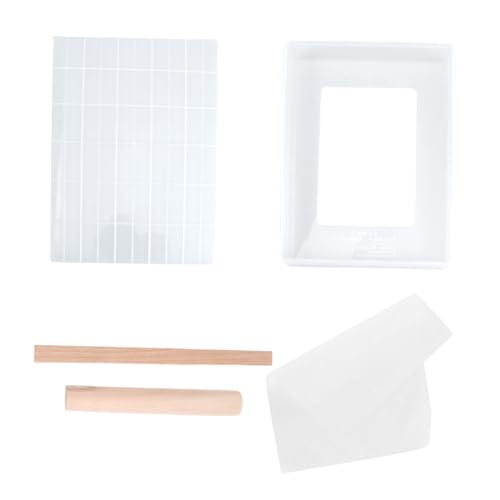VICASKY 5 Stück Teiliges Nougat-backset mit Antihaft-silikonmatte Rechteckiger Kuchenform Holzstäben und Wiederverwendbarer Backplatte für DIY Süßigkeiten und Gebäck von VICASKY