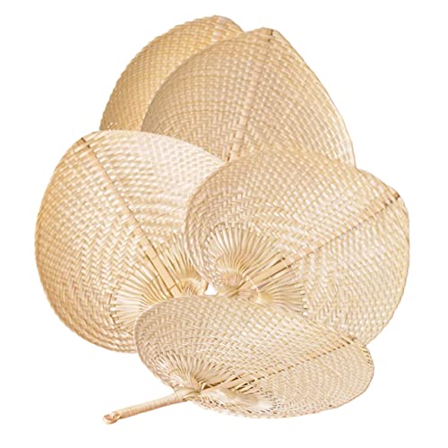 VICASKY 5 Stück Vintage-Design-Fan Feng Shui Klappbare Handventilatoren Tragbarer Handgefertigter Sommerventilator Handventilatoren Faltbar Wandventilator Gewebte Fächer Tür Bambus von VICASKY