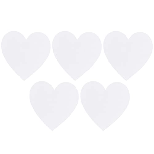 VICASKY 5st Ölgemäldetafel Herz-malerei-leinwand Kunsttafeln Gespannte Leinwand Leer Leere Maltafeln Grundierte Leere Leinwand Leinwandtafel Herzförmig Student Weiß Segeltuch Skizzenblock von VICASKY