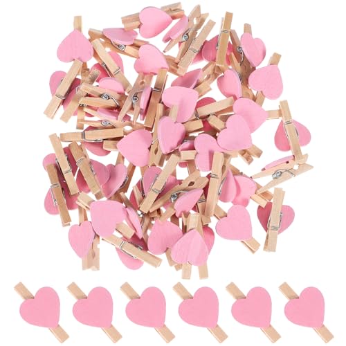 VICASKY 50 Stück Mini-wäscheklammern, Kleine Klammern zum Verschließen von Fotos, Babyparty-Clips, Kleine Süße Holz-wäscheklammern, Miniatur, Weißes Herz, DIY-papierklammern, Karten, Malen (pink) VICASKY 50 Stück Mini-wäscheklammern, Kleine Klammern zum Verschließen von Fotos, Babyparty-Clips, Kleine Süße Holz-wäscheklammern, Miniatur, Weißes Herz, DIY-papierklammern, Karten, Malen (pink) von VICASKY