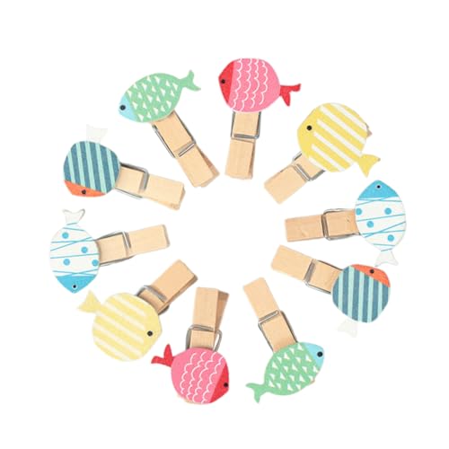 VICASKY 50stücke Holzklammern Cartoon Für Fotopapierklammern Wäscheklammern Holzwäscheklammern Als Fotoklammern Und Büroklammern Nachrichtenklammern Für Partys Dekoration Basteln von VICASKY