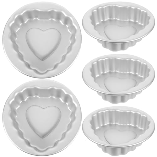 VICASKY 5Stücke Teiliges Aluminiumlegierung Kuchenbackform Wiederverwendbare Puddingformen für Desserts Muffins und Kuchen für Heimküche und Bäckerei von VICASKY