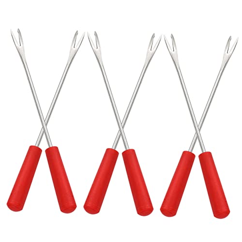 VICASKY 6 Stück Bbq Gabeln Wiederverwendbare Käsefondue und Schokofondue Gabeln für Grill Picknick und Camping Hitzebeständig und Leicht zu Reinigen von VICASKY