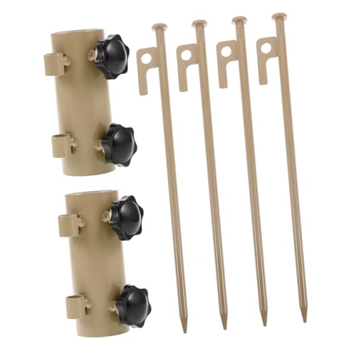 VICASKY 6 Stück Teiliges Set Camping Zeltstangen Kit Verstellbare Tarp Stangen mit Aluminium Zeltspitzen Heringe und Hammer für Strand und Rasen Stabilität und Einfache Installation von VICASKY