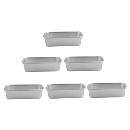 VICASKY 6Stücke Teiliges Antihaft Toastform Rechteckige Backformen für Kuchen Toast und Korrosionsbeständig und Langlebig für Backanfänger und Profis Vielseitig Einsetzbar von VICASKY