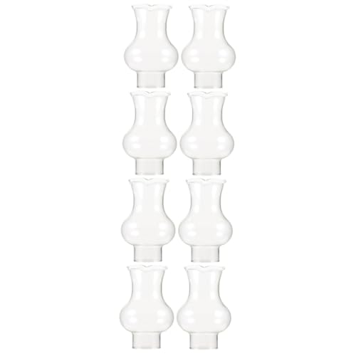 VICASKY 8 Stck. Glas Lampenschirm Ersatzglas für Petroleumlampe Teiliges Hitzebeständig Klar Ø Kompatibel mit Traditionellen Öllampen Einfach zu Reinigen Montieren von VICASKY