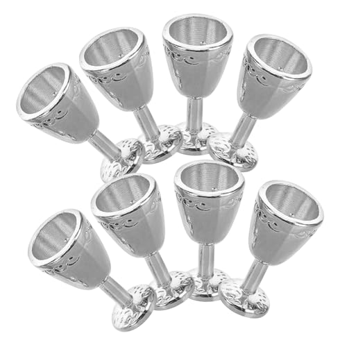 VICASKY 8 Stück Puppenhaus Weinglas Becher Mini Gläser Für Puppen Miniatur Cocktailgläser Puppenhaus Küchenmodell Puppenhaus Partyzubehör Puppenhaus Weinkelch Mini Stielgläser von VICASKY