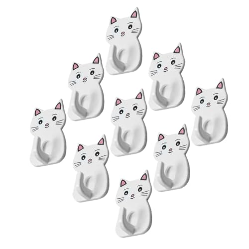 VICASKY 9 Stück Teiliges Niedliche Katzen Wandhaken aus Robustem Abs Dekorative und Starke Handtuch und Aufbewahrungshaken für Badezimmer Garderobe Vielseitig und Sicher zu von VICASKY