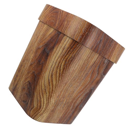 VICASKY Abfallbehälter mit Imitation Holzmaserung Quadratischer Kunststoff mülleimer ohne Deckel Stabiler Haushaltstrash für Büro Bad Wohnzimmer Praktischer Abfalleimer von VICASKY
