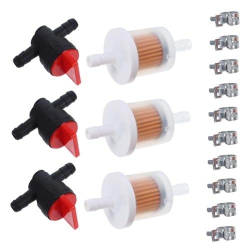 VICASKY Absperrventil mit Filter und Schlauchschellen Schließventil für Rasenmäher Generatoren und Gartengeräte Zuverlässiges Kraftstoffhahn Ersatzteil Einfache Wartung und VICASKY Absperrventil mit Filter und Schlauchschellen Schließventil für Rasenmäher Generatoren und Gartengeräte Zuverlässiges Kraftstoffhahn Ersatzteil Einfache Wartung und von VICASKY