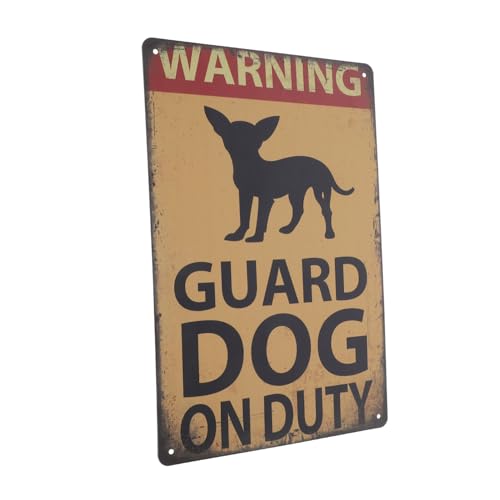 VICASKY Achtung Hund Vintage Warnschild Metall Wetterfest Geeignet für Garten Zaun Fenster oder Haustierbedarf Warnung für und Außenbereiche von VICASKY
