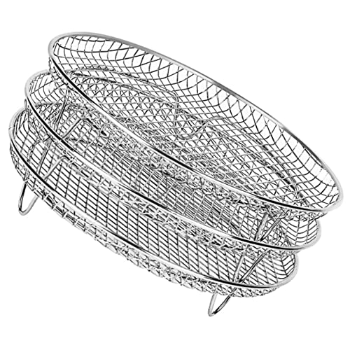 VICASKY Air Fryer Rack Hitzebeständiges Grillgestell für Heißluftfritteuse Stapelbares Zubehör für Effizientes Kochen Spülmaschinenfest Leicht zu Reinigen für Zuhause und Camping von VICASKY