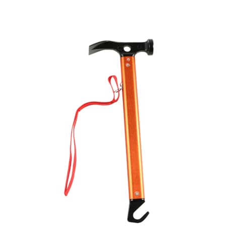 VICASKY Aluminiumlegierung Zelthering Hammer Leicht Robust für Camping Zeltnägel Einschlagen und Herausziehen Outdoor Zubehör Orange von VICASKY