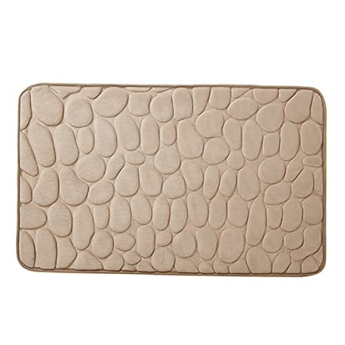 VICASKY Antirutsch Badezimmermatte aus Memory Schaum Wasserabsorbierende Fußmatte für Bad Küche und Toiletteneingang Khaki S Waschbar Langlebig von VICASKY