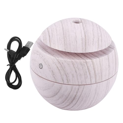 VICASKY Aroma Diffuser Weiß Holzmaserung USB Mini Luftbefeuchter Aromatherapie mit Farben LED Nachtlicht für Wohnzimmer Schlafzimmer Büro Yoga von VICASKY