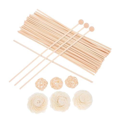 VICASKY Aromatische Diffuser Stäbchen Set Natürliche Rattan Duftstäbchen für Zimmer Büro Schlafzimmer Flammsicherer Raumduft mit Langanhaltendem Aroma Nachfüllstäbchen für Ätherische Öle von VICASKY
