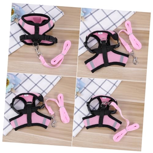 VICASKY Atmungsaktives Hundegeschirr mit Verstellbarem Brustgurt Komfortables Mesh Weste Geschirr für Kleine Hunde und Welpen Sicheres Brustgeschirr für Katzen und Haustiere S in Rosa von VICASKY