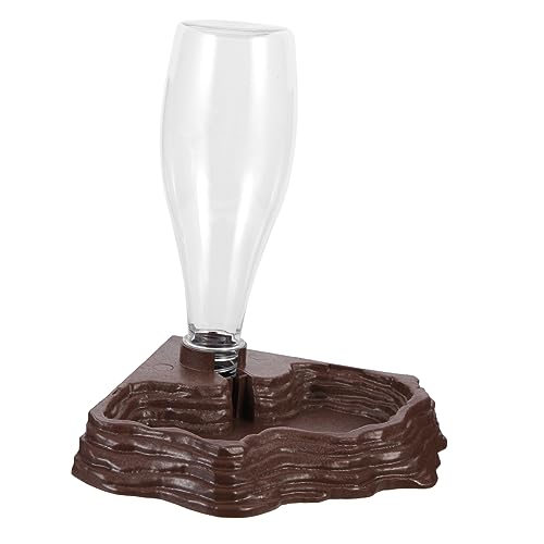 VICASKY Automatischer Reptilien Wasserspender Braun Langlebig für Gecko Eidechsen Schildkröten Terrarium Wasserschale Zubehör Praktische Wasserzufuhr von VICASKY