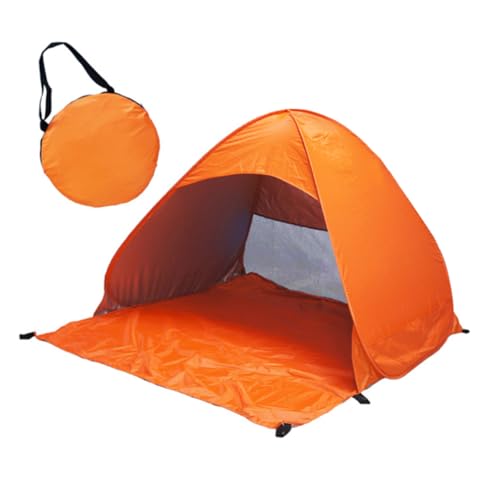 VICASKY Automatisches Faltzelt mit UV Schutz Wasserdichtes Instant Strandzelt Pop Up Sonnenschutz mit Bodenhaken Robuste Konstruktion Tragbar für Camping und Outdoor Orange von VICASKY