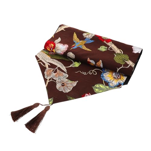 VICASKY Bettfahne Und künstlich Tuch Hochzeit tischläufer Blumen Party rustikal Yogamatten -Rucksack Seite zurück Country-Tischläufer Bettbedeckung Kaninchenfell Baumwolle Kaffee von VICASKY