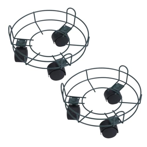 VICASKY Blumentopf Tablett drinnen Tablettständer Blumenknopfschale mit Rädern Pflanzenschale Pflanzwagen groß kleine Blumentöpfe Platte Pflanzschale aus Metall Bewegliche Pflanztöpfe Grün von VICASKY