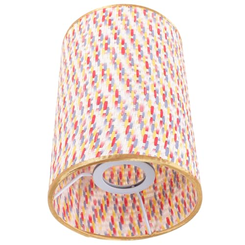VICASKY Bunter Lampenschirm aus Gewebtem Stoff Moderner Ersatz Lampenschirm für Nachttisch und Tischlampen Design Diffuses Licht Leichte Installation Dekorative Beleuchtung von VICASKY