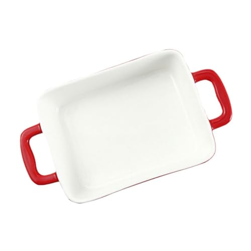 VICASKY Ceramic Baking Pan für Aufläufe und Käsegerichte Rote Backform Hitzebeständig Leicht zu Reinigen für Ofen Küche Langlebig und Funktional von VICASKY