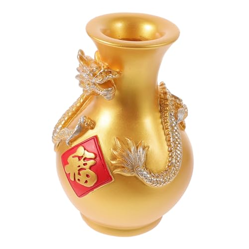 VICASKY Chinesische Drachenvase aus Harz Dekorative Tischvase mit Korrosionsbeständigem Material Geeignet für Frische Blumen Hydroponische Pflanzen Stilvolle Wohnzimmer und Bücherschrank VICASKY Chinesische Drachenvase aus Harz Dekorative Tischvase mit Korrosionsbeständigem Material Geeignet für Frische Blumen Hydroponische Pflanzen Stilvolle Wohnzimmer und Bücherschrank von VICASKY